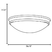 Foto para 15w Atom Module 90Plus CRI Damp Location Brushed Steel Opal Dimmable Led Flush-Mount 3.5"Ø10.5" (OA HT 3.5) (CAN 1.6"Ø10.5")