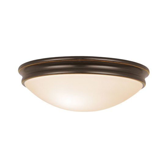 Foto para 15w Atom Module 90Plus CRI Damp Location Oil Rubbed Bronze Opal Dimmable Led Flush-Mount 3.5"Ø10.5" (OA HT 3.5) (CAN 1.6"Ø10.5")