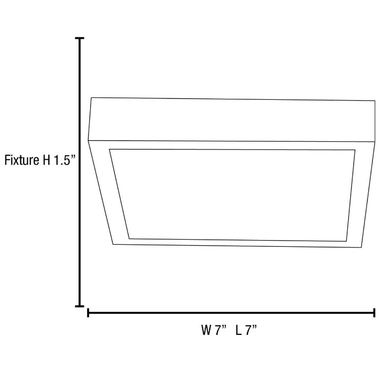 Foto para 12w Strike Module 85CRI LED Damp Location Silver ACR Dimmable Square Led Flush-Mount (OA HT 1.5)