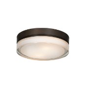 Picture of 15w Solid Module 90Plus CRI Damp Location Bronze Opal - Round Dimmable Solid Glass Led Flush-Mount (OA HT 3)