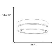 Picture of 15w Solid Module 90Plus CRI Damp Location Bronze Opal - Round Dimmable Solid Glass Led Flush-Mount (OA HT 3)