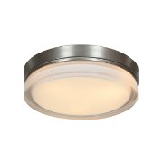 Picture of 15w Solid Module 90Plus CRI Damp Location Brushed Steel Opal - Round Dimmable Solid Glass Led Flush-Mount (OA HT 3)