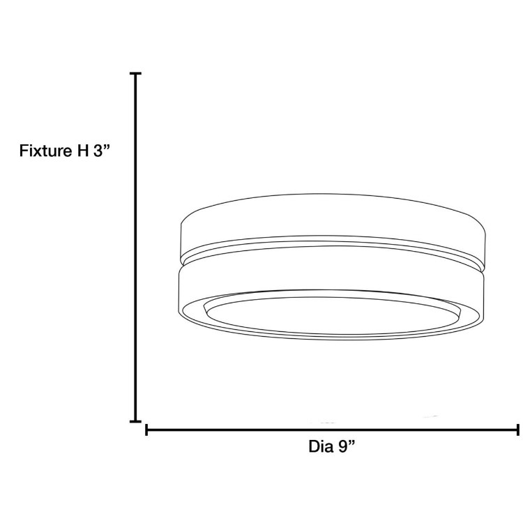 Foto para 15w Solid Module 90Plus CRI Damp Location Brushed Steel Opal - Round Dimmable Solid Glass Led Flush-Mount (OA HT 3)