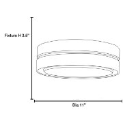 Picture of 30w Solid Module 90Plus CRI Damp Location Bronze Opal - Round Dimmable Solid Glass Led Flush-Mount (OA HT 3.5)