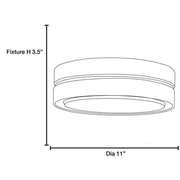 Foto para 30w Solid Module 90Plus CRI Damp Location Brushed Steel Opal - Round Dimmable Solid Glass Led Flush-Mount (OA HT 3.5)