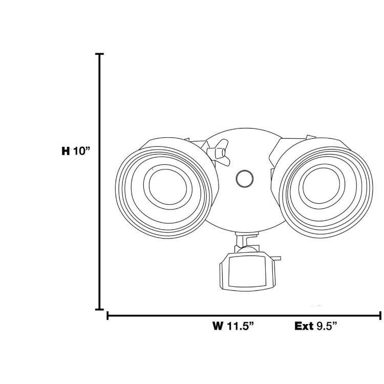 Foto para 21w (2 x 10.5) Guardian Module 80CRI LED Black Wet Location Security Spotlight (OA HT 10)