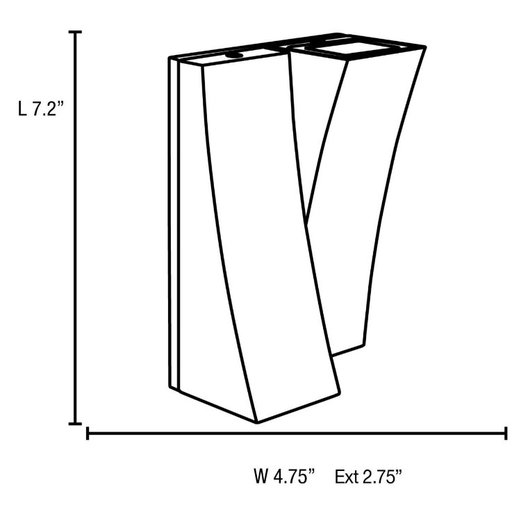 Foto para 9w (2 x 4.5) Archer Module 85CRI LED Satin Clear Marine Grade Wet Location Led Wallwasher (CAN 7.2"x4.75"x0.4")