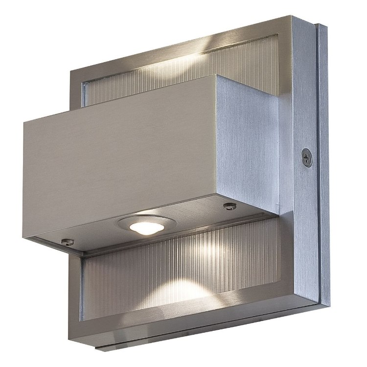 Foto para 7w (2 x 3.5) ZyZx Module 85CRI LED Satin Marine Grade Wet Location Led Wallwasher (OA HT 5.25) (CAN 5.25"x5.25"x1")