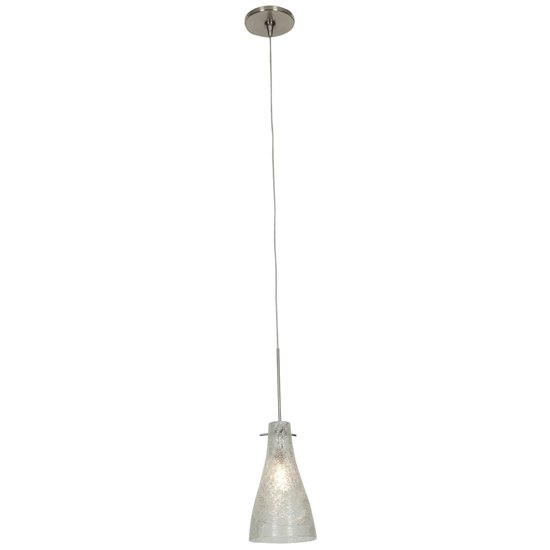 Picture of 35w Cavo GY6.35 Bi-Pin Halogen Dry Location Brushed Steel Crystal Italian Wire Glass Uj Mini Pendant Including Low Profile Mono-Pod (CAN 0.5"Ø4.5")