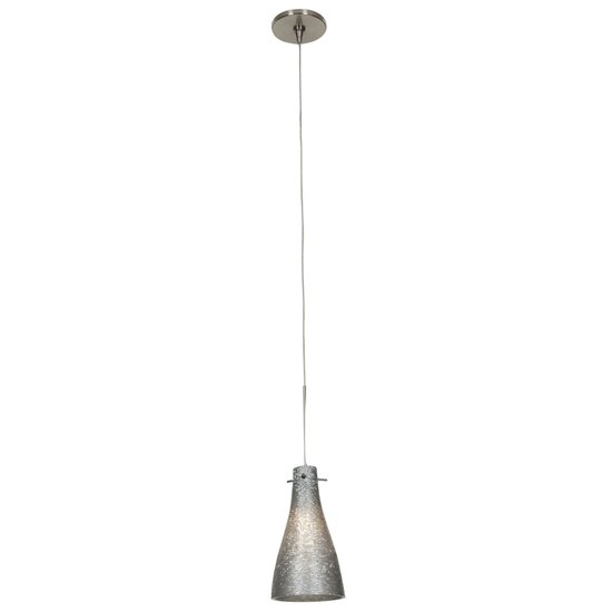 Picture of 35w Cavo GY6.35 Bi-Pin Halogen Dry Location Brushed Steel Metal Italian Wire Glass Uj Mini Pendant Including Low Profile Mono-Pod (CAN 0.5"Ø4.5")