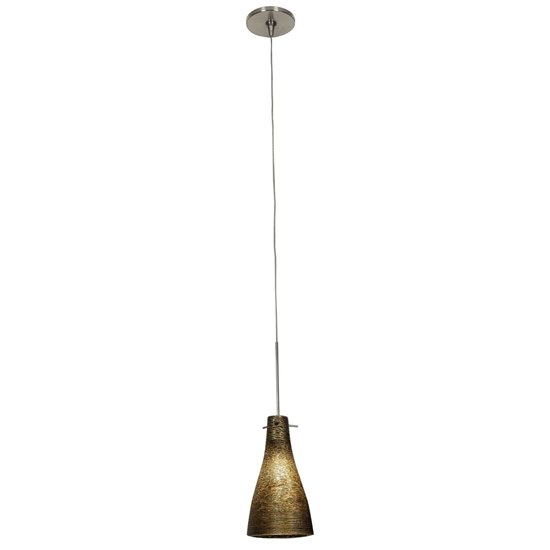 Picture of 35w Cavo GY6.35 Bi-Pin Halogen Dry Location Brushed Steel Gold Italian Wire Glass Uj Mini Pendant Including Low Profile Mono-Pod (CAN 0.5"Ø4.5")