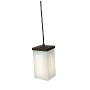 Picture of 100w Basik E-26 A-19 Incandescent Dry Location Oil Rubbed Bronze Opal Square Glass Pendant (CAN 0.5"Ø4")