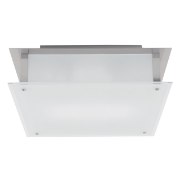 Foto para 15w Vision Module 90Plus CRI Damp Location Brushed Steel Frosted Dimmable Led Flush-Mount 9.5"x9.5"x3.25" (OA HT 3.25) (CAN 4.6"x6.9"x1.25")