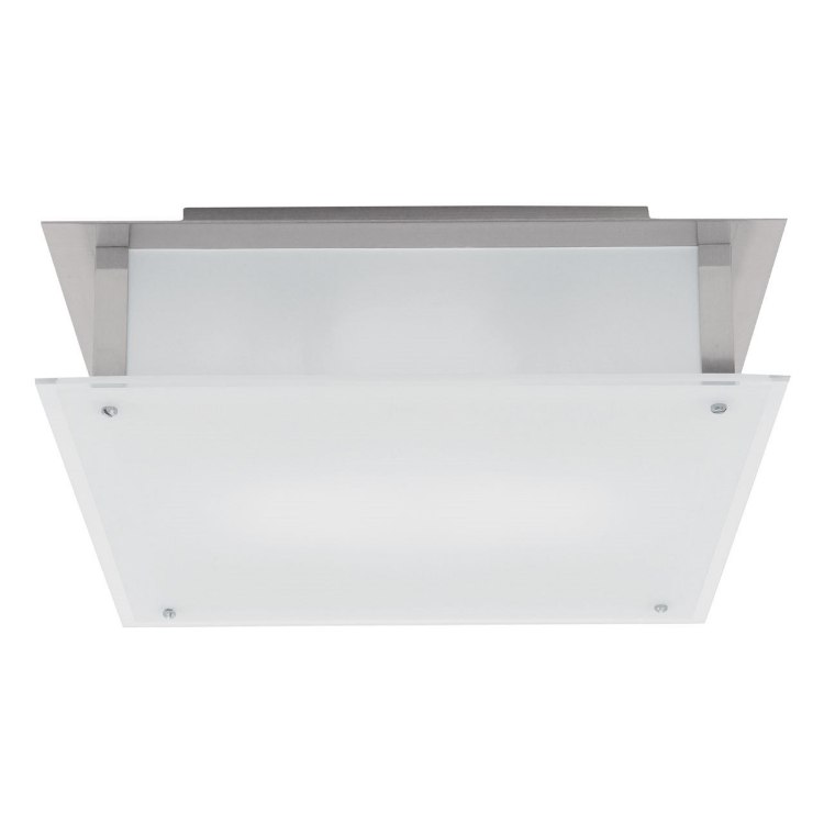 Foto para 15w Vision Module 90Plus CRI Damp Location Brushed Steel Frosted Dimmable Led Flush-Mount 9.5"x9.5"x3.25" (OA HT 3.25) (CAN 4.6"x6.9"x1.25")