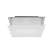 Foto para 15w Vision Module 90Plus CRI Damp Location Brushed Steel Frosted Dimmable Led Flush-Mount 9.5"x9.5"x3.25" (OA HT 3.25) (CAN 4.6"x6.9"x1.25")