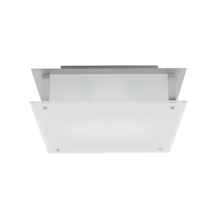 Foto para 15w Vision Module 90Plus CRI Damp Location Brushed Steel Frosted Dimmable Led Flush-Mount 9.5"x9.5"x3.25" (OA HT 3.25) (CAN 4.6"x6.9"x1.25")