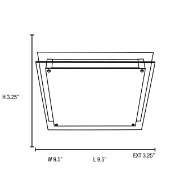 Foto para 15w Vision Module 90Plus CRI Damp Location Brushed Steel Frosted Dimmable Led Flush-Mount 9.5"x9.5"x3.25" (OA HT 3.25) (CAN 4.6"x6.9"x1.25")