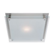 Foto para 15w Vision Module 90Plus CRI Damp Location Brushed Steel Frosted Dimmable Led Flush-Mount 11.8"x11.8"x3.25" (OA HT 3.25) (CAN 7.1"x6"x1.25")