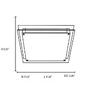 Foto para 15w Vision Module 90Plus CRI Damp Location Brushed Steel Frosted Dimmable Led Flush-Mount 11.8"x11.8"x3.25" (OA HT 3.25) (CAN 7.1"x6"x1.25")