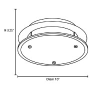 Picture of 15w VisionRound Module 90Plus CRI Damp Location Brushed Steel Frosted Dimmable Led Flush-Mount 3.25"Ø10" (OA HT 3.25) (CAN 1.25"Ø8.1")