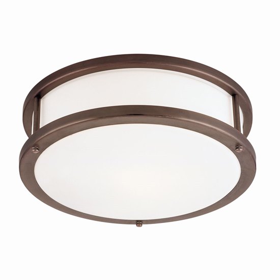 Foto para 15w Conga Module 90Plus CRI Damp Location Bronze Opal Dimmable Led Flush-Mount 4.5"Ø16" (OA HT 4.5)