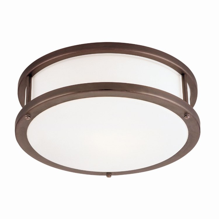 Foto para 15w Conga Module 90Plus CRI Damp Location Bronze Opal Dimmable Led Flush-Mount 4.5"Ø16" (OA HT 4.5)