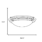 Picture of 15w Saturn Module 90Plus CRI Damp Location Brushed Steel Frosted Flush-Mount (OA HT 4.5) (CAN 0.6"Ø5")