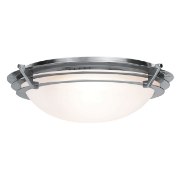 Picture of 15w Saturn Module 90Plus CRI Damp Location Brushed Steel Frosted Dimmable Led Flush-Mount (OA HT 5.5) (CAN 0.25"Ø10.25")