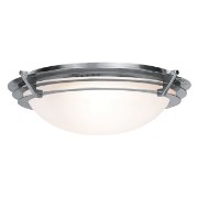 Foto para 15w Saturn Module 90Plus CRI Damp Location Brushed Steel Frosted Dimmable Led Flush-Mount (OA HT 5.5) (CAN 0.25"Ø10.25")