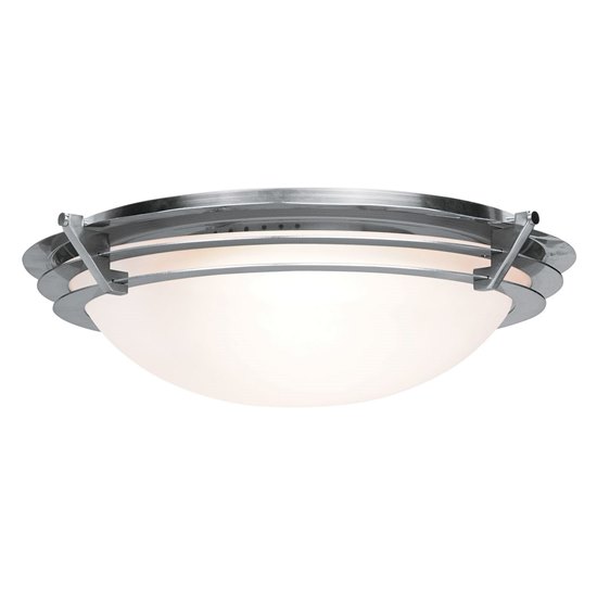 Foto para 15w Saturn Module 90Plus CRI Damp Location Brushed Steel Frosted Dimmable Led Flush-Mount (OA HT 5.5) (CAN 0.25"Ø10.25")