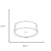 Foto para 15w Tara Module 90Plus CRI Damp Location Brushed Steel Opal Dimmable Led Flush-Mount (OA HT 4.75) (CAN 0.75"Ø10.25")