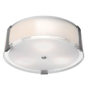 Picture of 30w Tara Module 90Plus CRI Damp Location Brushed Steel Opal Dimmable Led Flush-Mount (OA HT 4.75) (CAN 0.9"Ø11.75")