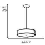 Foto para 30w Tara Module 90Plus CRI Damp Location Brushed Steel Opal Dimmable Led Semi-Flush Or Pendant 4.75"Ø18" (CAN 0.9"Ø5.1")