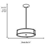 Foto para 30w Tara Module 90Plus CRI Damp Location Brushed Steel Opal Dimmable Led Semi-Flush Or Pendant 4.75"Ø24" (CAN 1.4"Ø5.1")