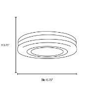 Foto para 15w Altum Module 90Plus CRI Damp Location White Opal Dimmable Led Flush-Mount 3.75"Ø15.75" (OA HT 3.75) (CAN 0.6"Ø11.1")