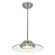 Foto para 13w Phoebe GX-53 80CRI LED Dry Location Brushed Steel 8mm Clear Glass Pendant 4"Ø13.5" (CAN 1.75"Ø5.25")
