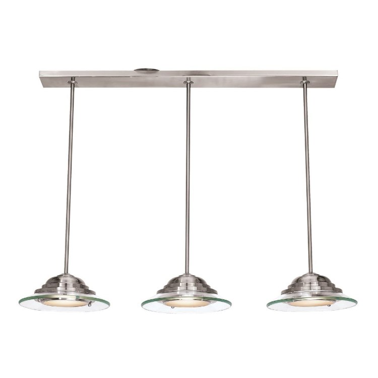 Foto para 36w Phoebe GX-53 80CRI LED Damp Location Brushed Steel 8mm Clear Glass Pendant (CAN 3.58"x35.5"x0.8")