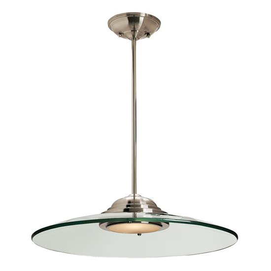 Picture of 13w Phoebe GX-53 80CRI LED Dry Location Brushed Steel 8mm Clear Glass Pendant 4"Ø19" (CAN 1.75"Ø5.25")