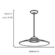 Foto para 13w Phoebe GX-53 80CRI LED Dry Location Brushed Steel 8mm Clear Glass Pendant 4"Ø19" (CAN 1.75"Ø5.25")