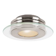 Picture of 13w Helius GX-53 80CRI LED Damp Location Brushed Steel Clear Frosted Flush-Mount (OA HT 4) (CAN 1.75")