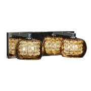 Picture of 96w (2 x 48) Glam G9 G9 Xenon Damp Location Chrome 2-Light Mirror Glass With Crystal Vanity (OA HT 4.75) (CAN 14.5"x4.75"x1")