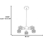 Foto para 240w (5 x 48) Glam G9 G9 Xenon Dry Location Chrome MIR 5- Light Chandelier