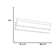 Foto para 18w Linear Module 85CRI LED Damp Location Chrome ACR Dimmble Wall Vanity Fixture (OA HT 5) (CAN 4.25"x8"x1.5")