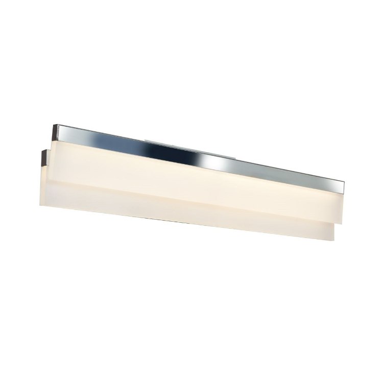 Foto para 24w Linear Module 85CRI LED Damp Location Chrome ACR Dimmble Wall Vanity Fixture (OA HT 5) (CAN 4.25"x8"x1.5")