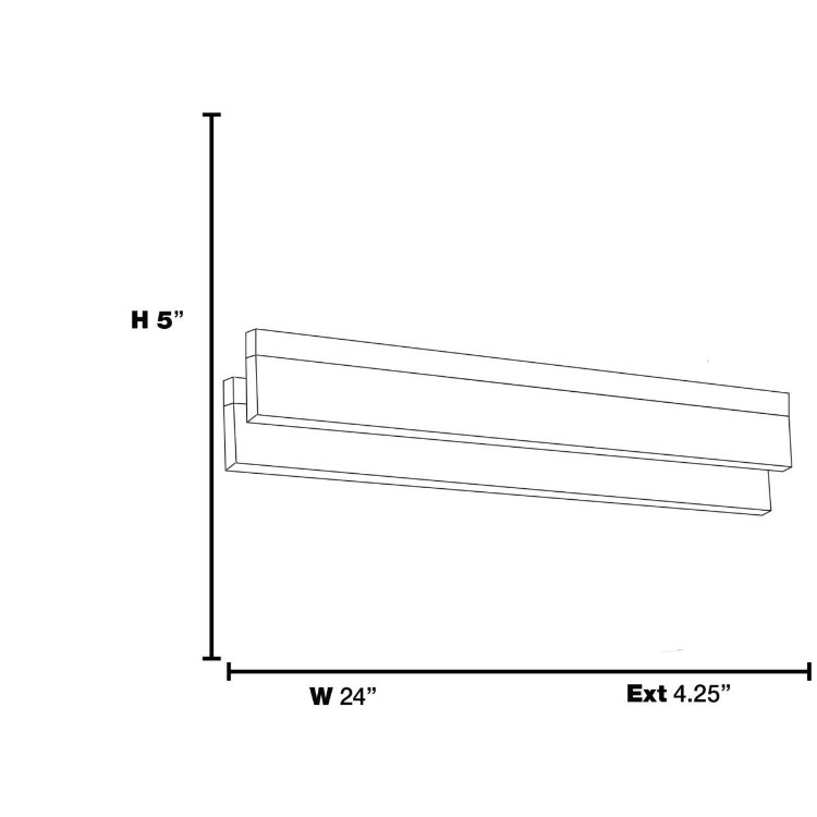 Foto para 24w Linear Module 85CRI LED Damp Location Chrome ACR Dimmble Wall Vanity Fixture (OA HT 5) (CAN 4.25"x8"x1.5")