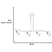 Picture of 16w (4 x 4) Optix Module 90CRI LED Dry Location Mat Chrome ACR 4-Light Dimmable Led Spotlight Pendant (CAN 1"Ø5")