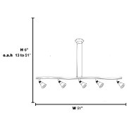 Picture of 20w (5 x 4) Optix Module 90CRI LED Dry Location Mat Chrome ACR 5-Light Dimmable Led Spotlight Pendant (CAN 1"Ø5")