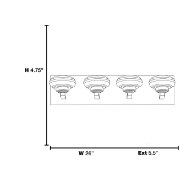 Picture of 16w (4 x 4) Optix Module 90CRI LED Damp Location Chrome ACR 4-Light Dimmable Led Wall Vanity Fixture (OA HT 4.75)