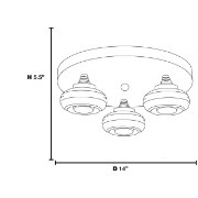 Picture of 12w (3 x 4) Optix Module 90CRI LED Damp Location Chrome ACR 3-Light Dimmable Led Flush-Mount (OA HT 5.5)