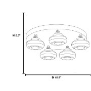 Picture of 20w (5 x 4) Optix Module 90CRI LED Damp Location Chrome ACR 5-Light Dimmable Led Flush-Mount (OA HT 5.5)